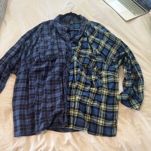 Wild Fable Blue and Green Plaid Button Down Shirt